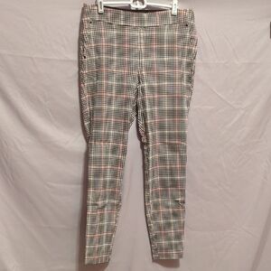 Maurices Black, White & Pink Plaid Ankle Pants